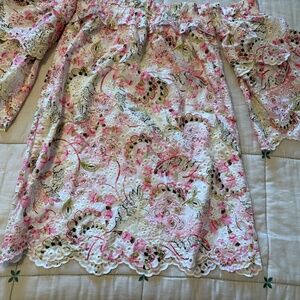Misa Loa Angeles Varier Off-Shoulder Floral Eyelet Mini Dress